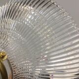 Vintage holophanous glass pendant lamp