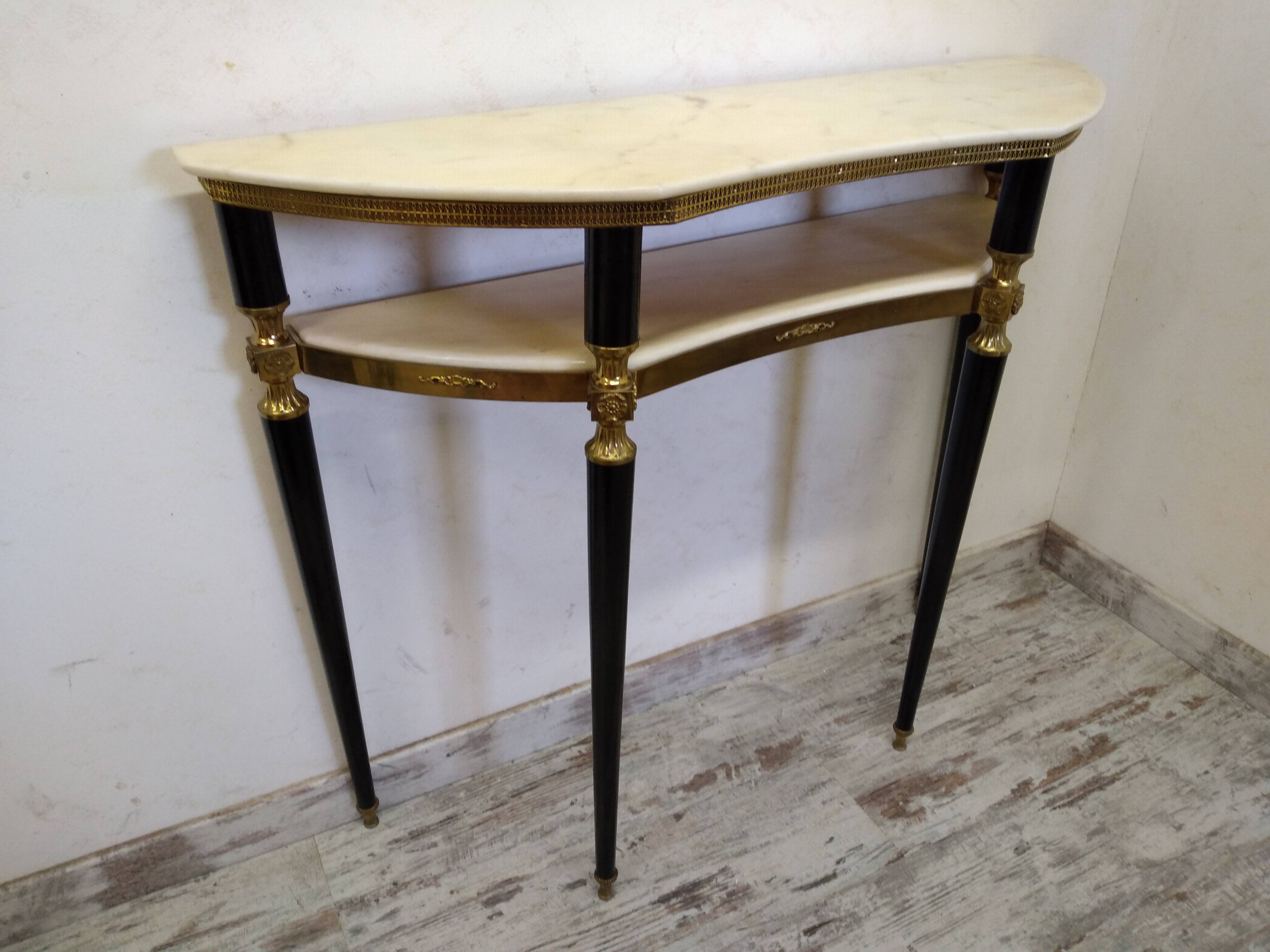 Vintage Italian half-moon console