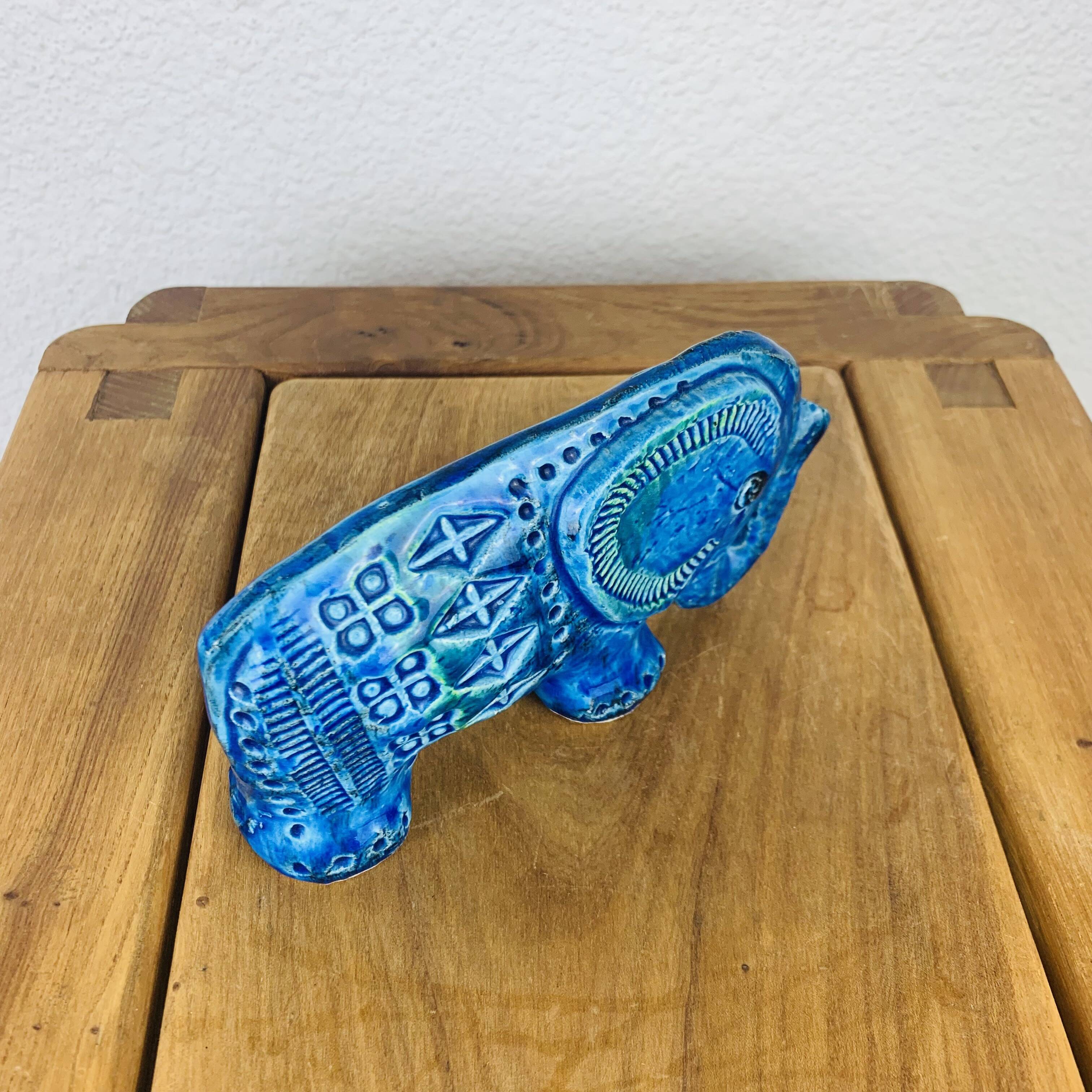 Elephant Aldo Londi for Bitossi, Rimini Blue