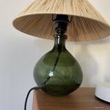 Glass lamp and natural rafia madame stoltz