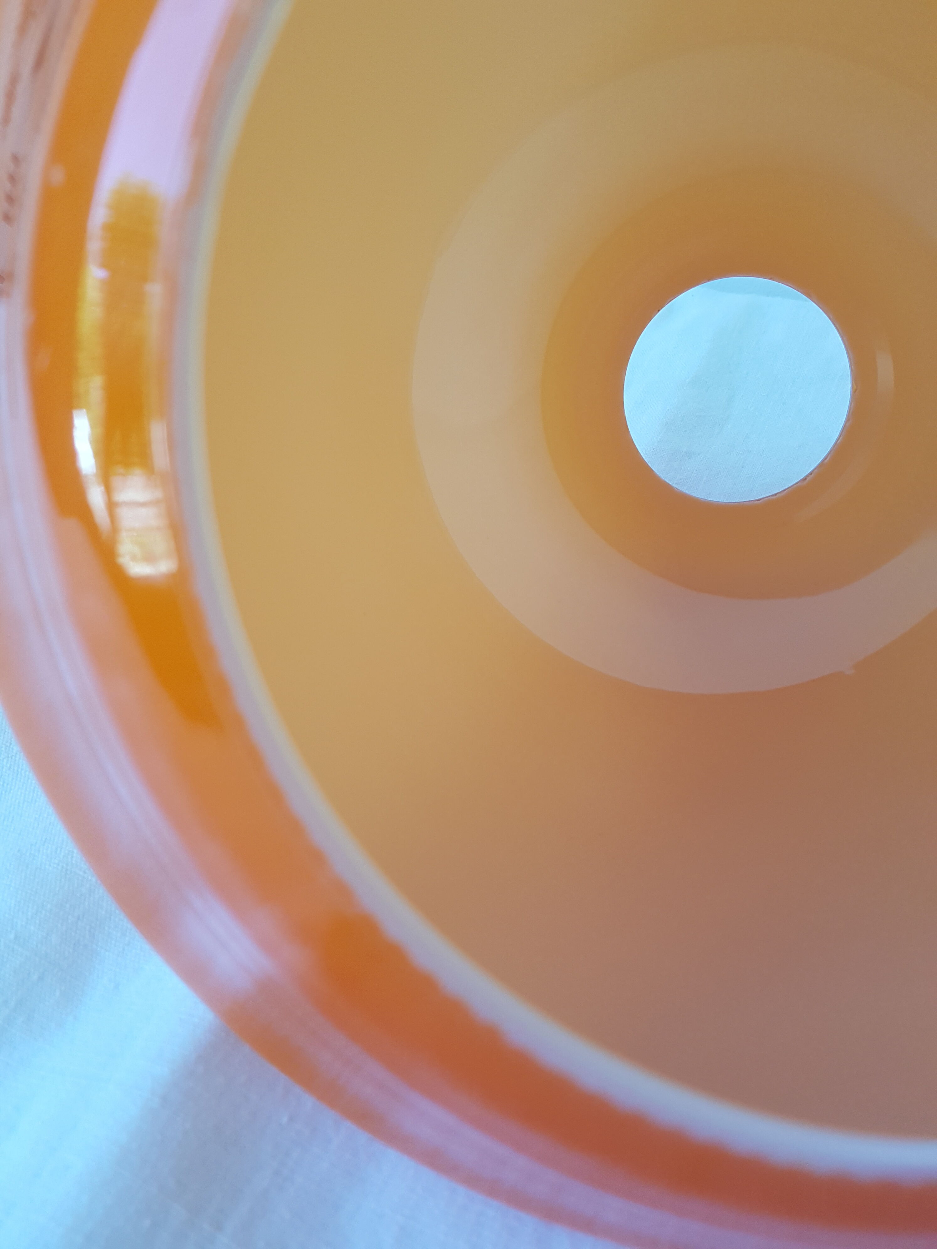 Old vintage orange glass suspension