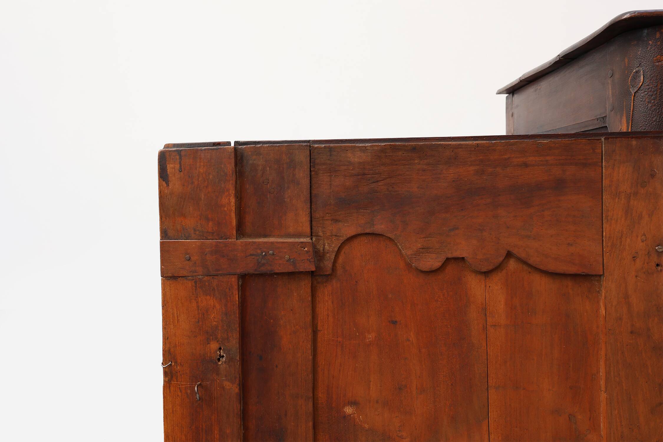 Rare French provincial carved cabinet or buffet with great patina, dated 18