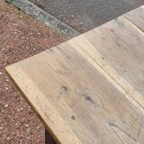 Rustic farm table in old patinated solid oak - 1900s