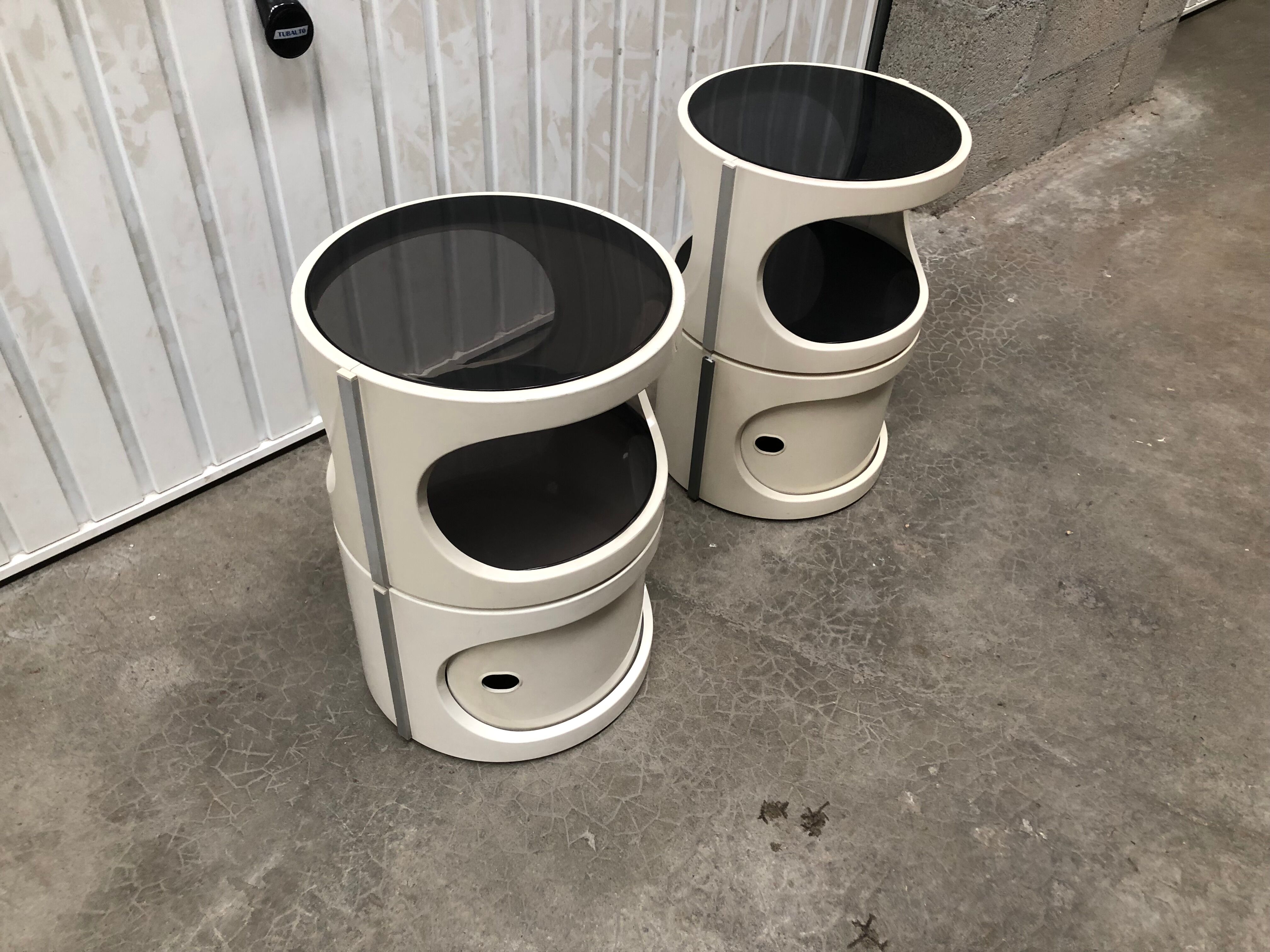 Pair of bedside tables 4 modules 1970