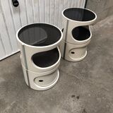 Pair of bedside tables 4 modules 1970