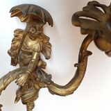 Pair of Regency style gilt bronze wall lights