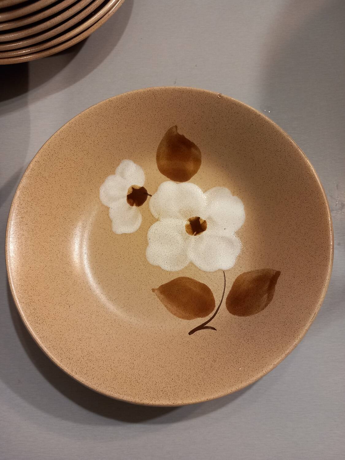 11 vintage stoneware soup plates