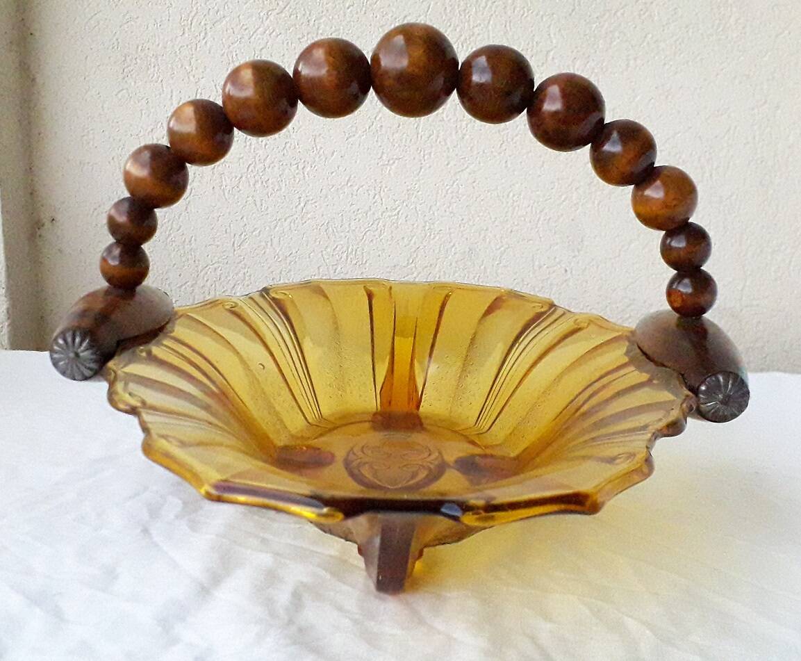 Plat en verre et bois