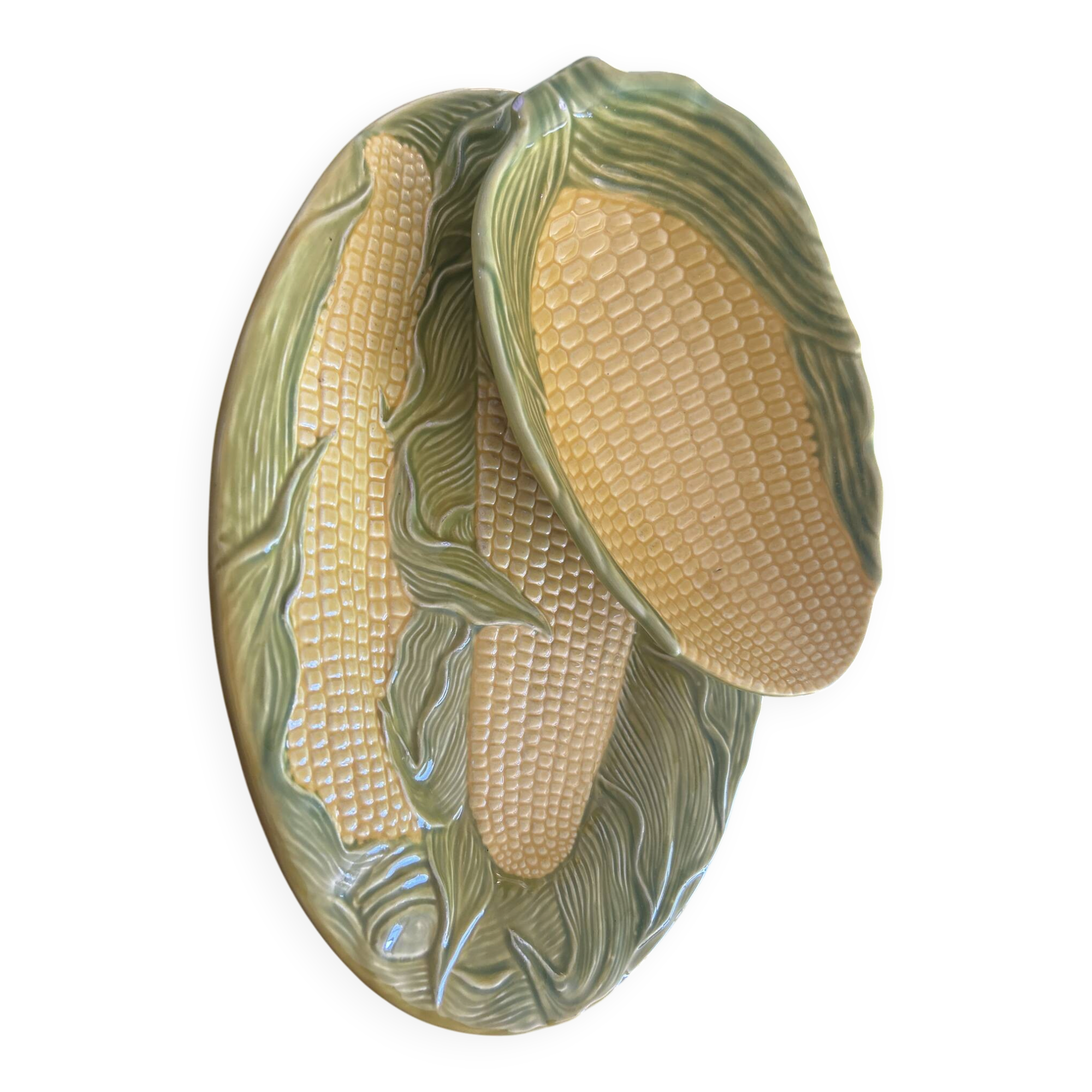 Set of 2 vintage ceramic dishes – Relief corn – Country decor