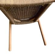 solid wood chair with woven seat and armrests