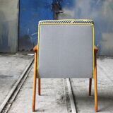 Fauteuil vintage triangles jaunes