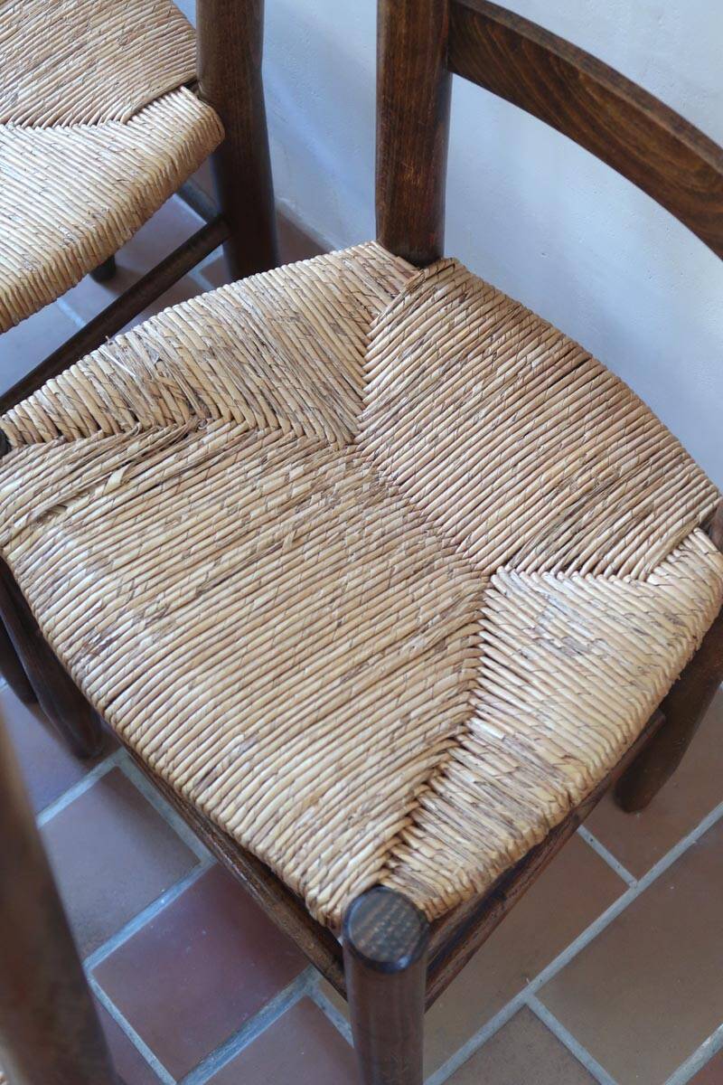 6 straw farm chairs