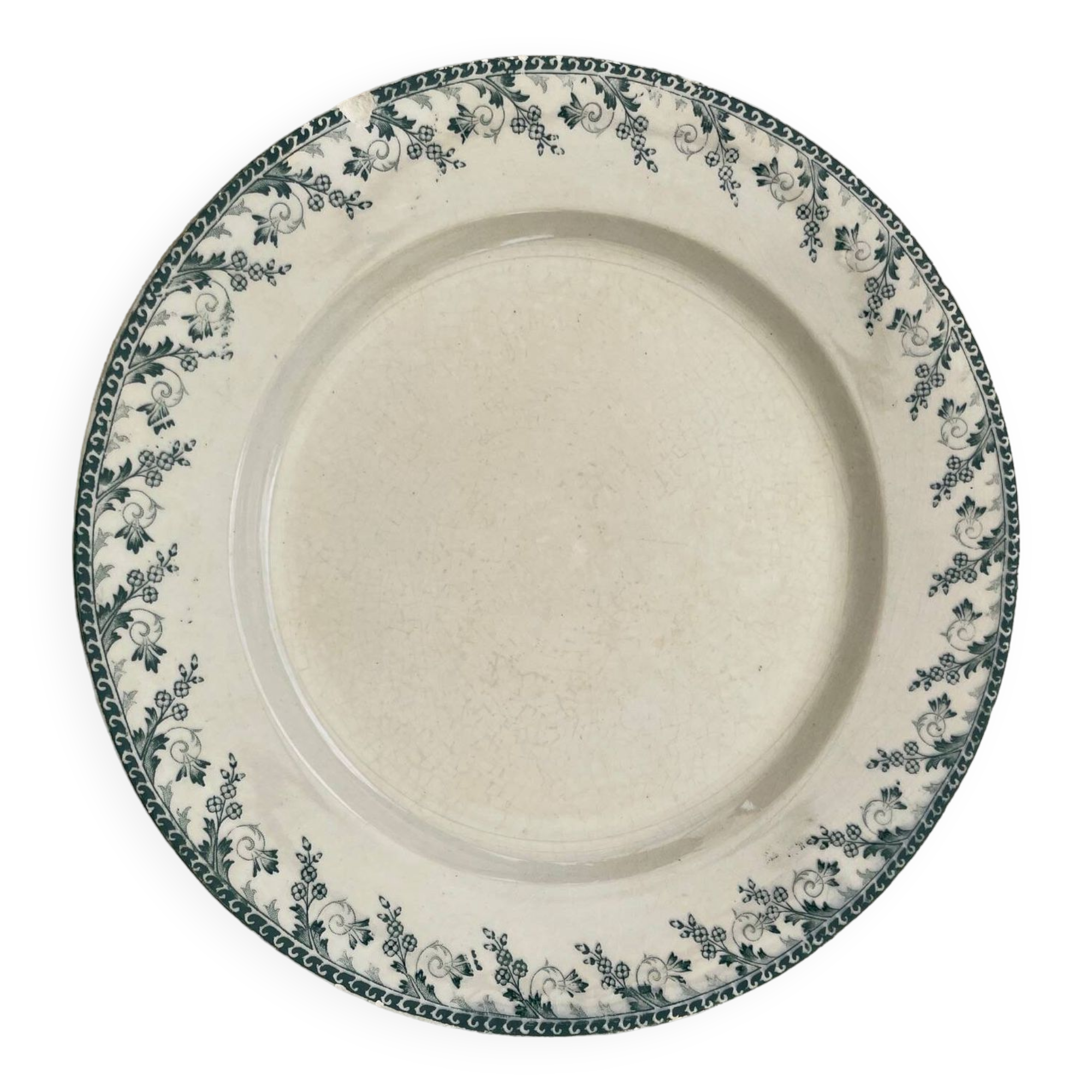 round dish in opaque Gien porcelain, Montigny model