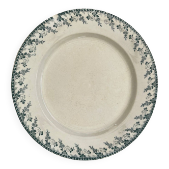 plat rond en porcelaine opaque de Gien modèle Montigny