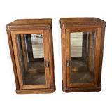 Pair of beveled glass display cases