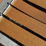 Salon complet en aluminium brossé et cuir marron, France 1970