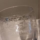 Verres anciens gravés - 6 eau - 6 vin - 6 apéritif