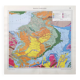 Old map of France Paris basin 43x43cm from 1950