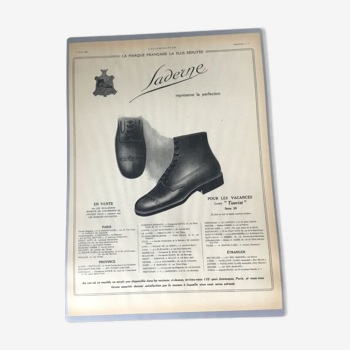 Publicité vintage à encadrer chaussure saderne