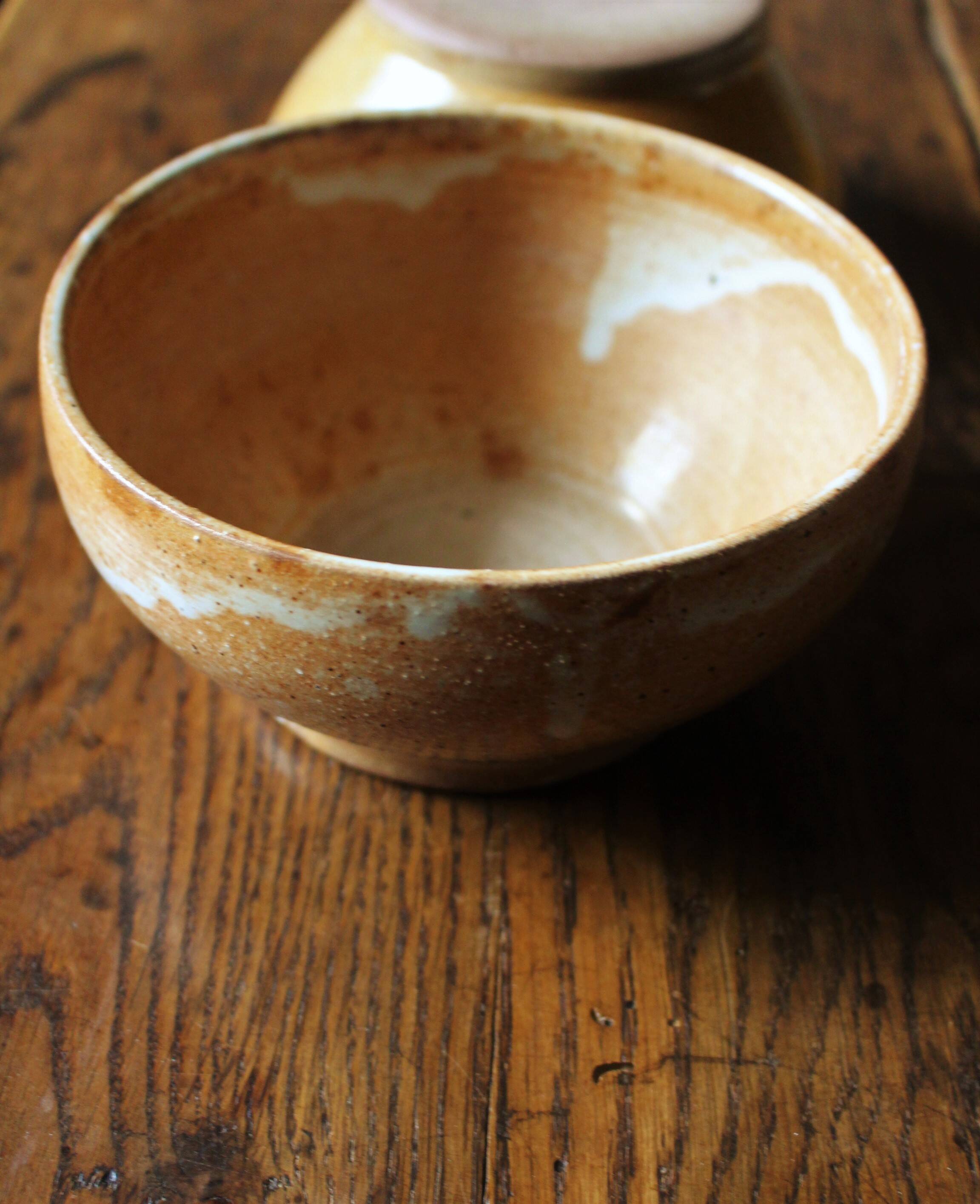 Lot of 2 vintage marbled stoneware bowls