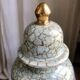 Small jar with gold crackled effect lid
