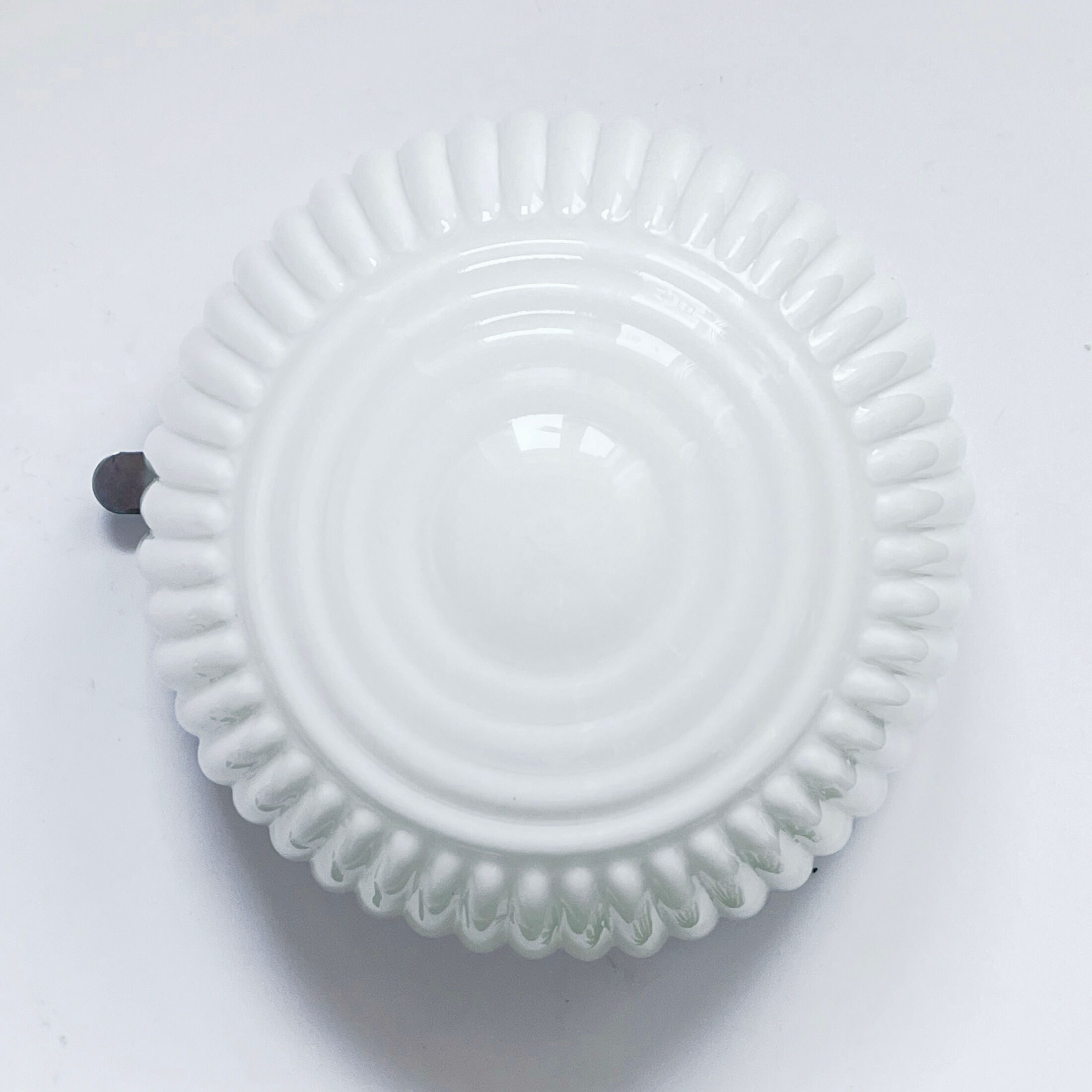 White glass plafond Polam Wikasy, Poland 1970s.