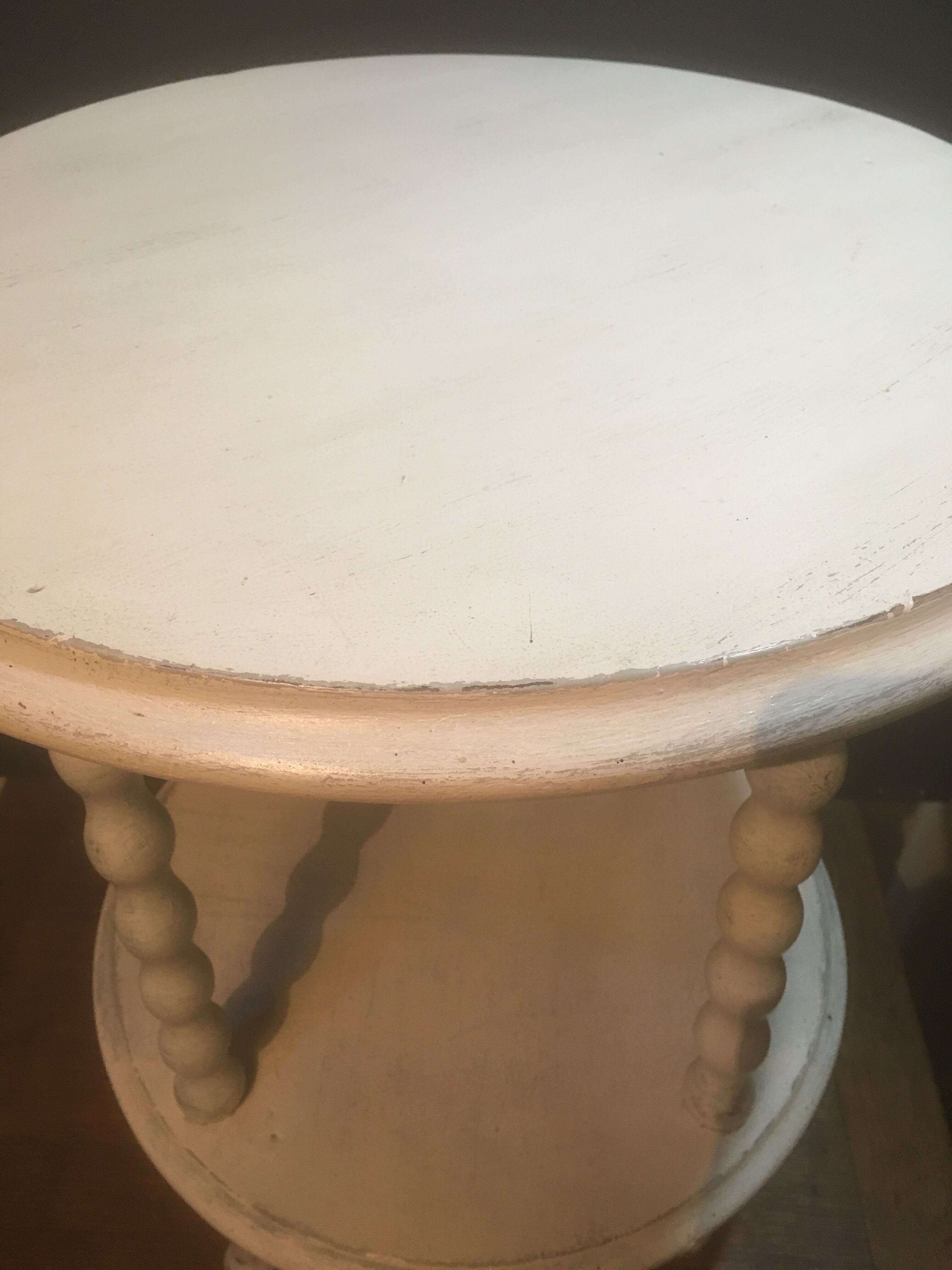 Sofa end or patinated white saddle