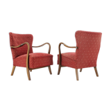 1940s Alfred Christensen Pair of Danish Low Back Easy Chairs