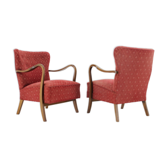 1940s Alfred Christensen Pair of Danish Low Back Easy Chairs