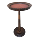 Sellette table appoint bois sculpté & plateau rouge vintage #a020.