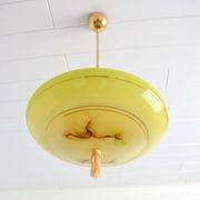 Suspension vasque opaline jaune art déco vintage