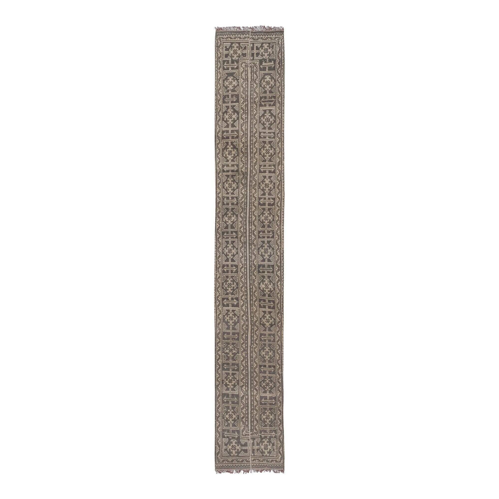 Vintage Turkish hallway rug 55x367 cm