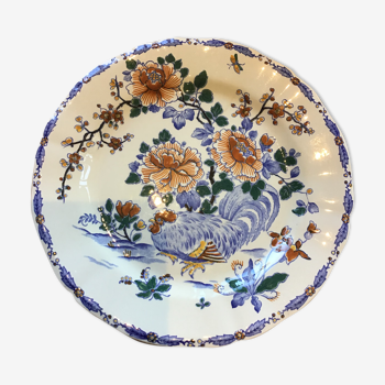 Lot 6 plates Gien rooster and peonies