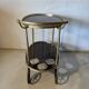 Vintage brass and dark wood serving trolley – 1960s
