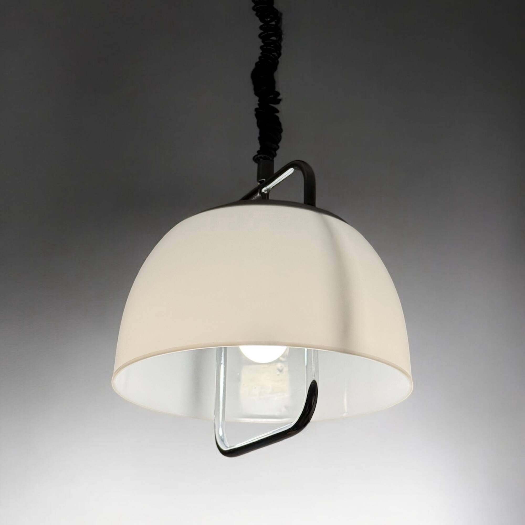 Pendant Lamp Harvey Guzzini with Large Acrylic Shade, 1970s