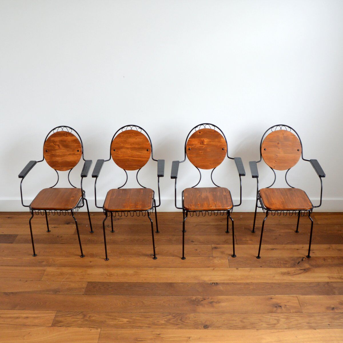 Suite of 4 vintage garden chairs 1950s