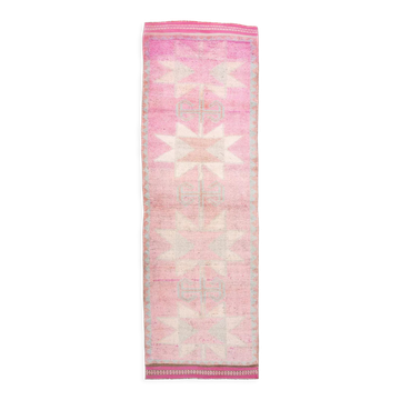 3x11 pale pink vintage runner rug 104x328cm