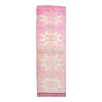 3x11 pale pink vintage runner rug 104x328cm
