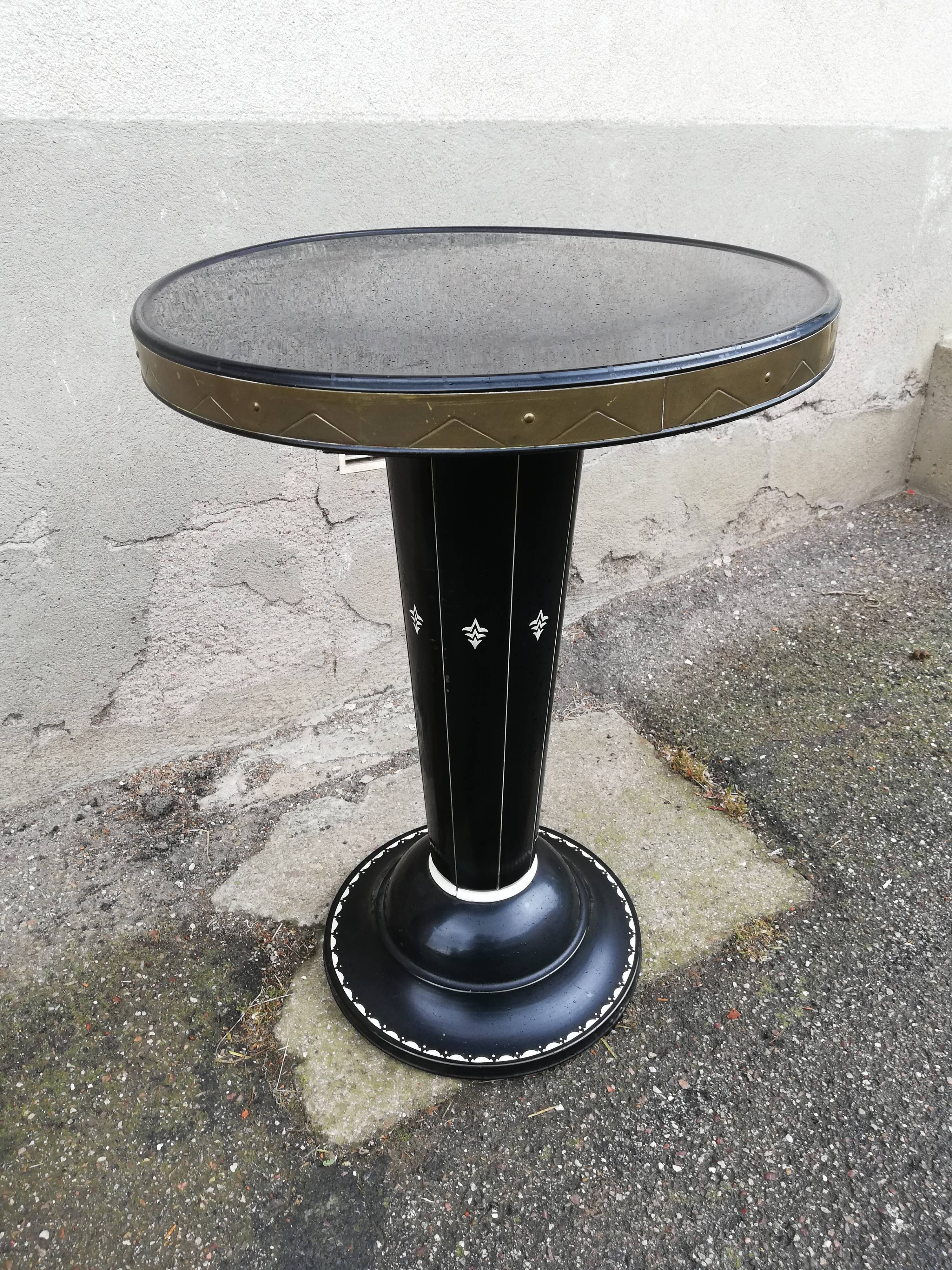Metal pedestal table joseph hoffman