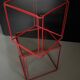 Metal wire and glass cube bedside tables