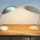 Pair of painted beige metal table lamps, 1930s