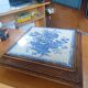 Magnificent Old Trivet Earthenware & Wood - Country Chic Style 26cm