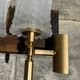 Old pair of wall sconces by Maison Lunel in brass and glass.