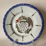 19th Century Plate Ermine & Heraldic Dragon Brittany