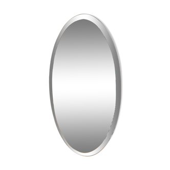 Bevelled oval mirror