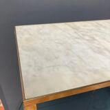 Table d'appoint en marbre et laiton