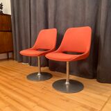 Pair of "Polaris" swivel chairs, exclusive, by Eero Aarnio, Asko Export, Finland, 1970s.