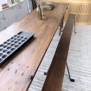 XXL trestle farm table 4m and its benches