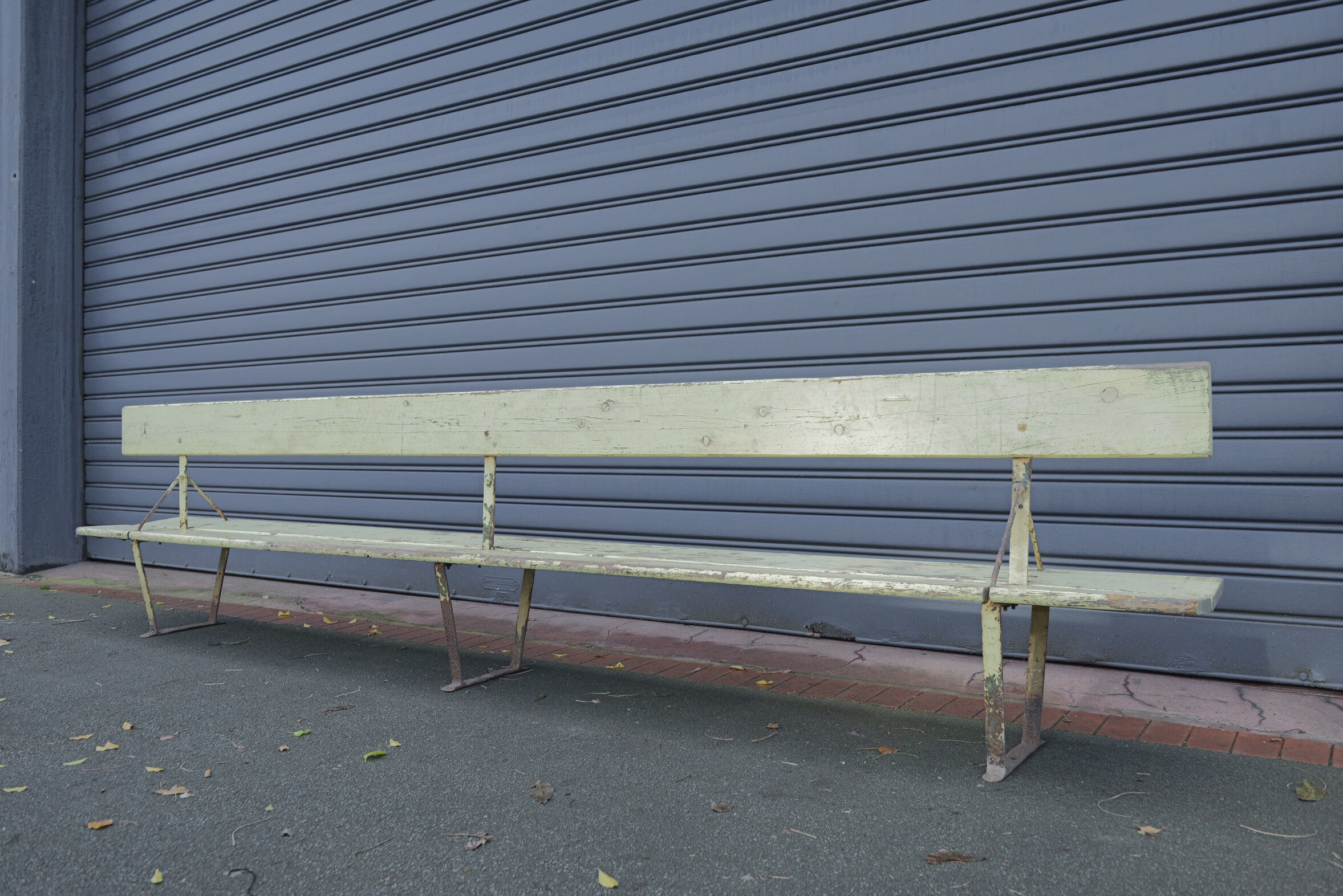 Double bench metal and wood seats 1930