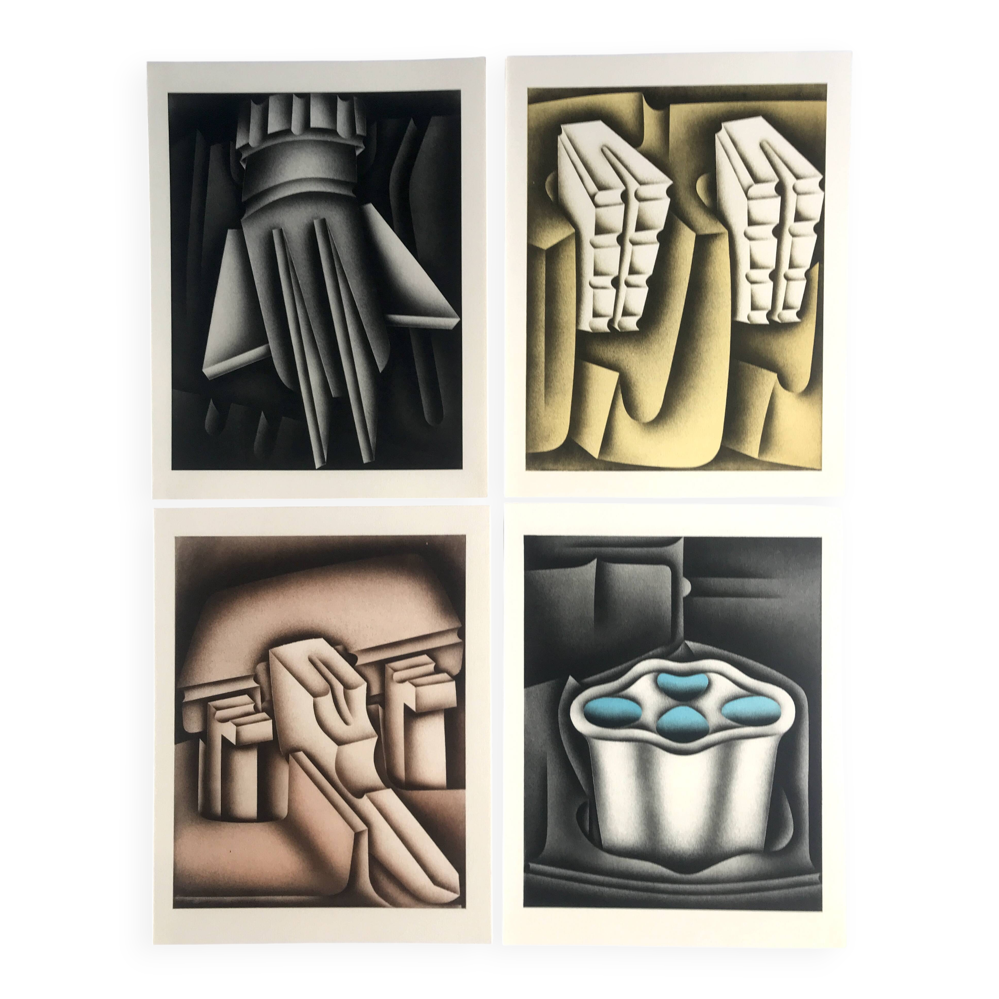 Set of 4 original lithographs by Jacques Poli, 1978. The Fire x 4.